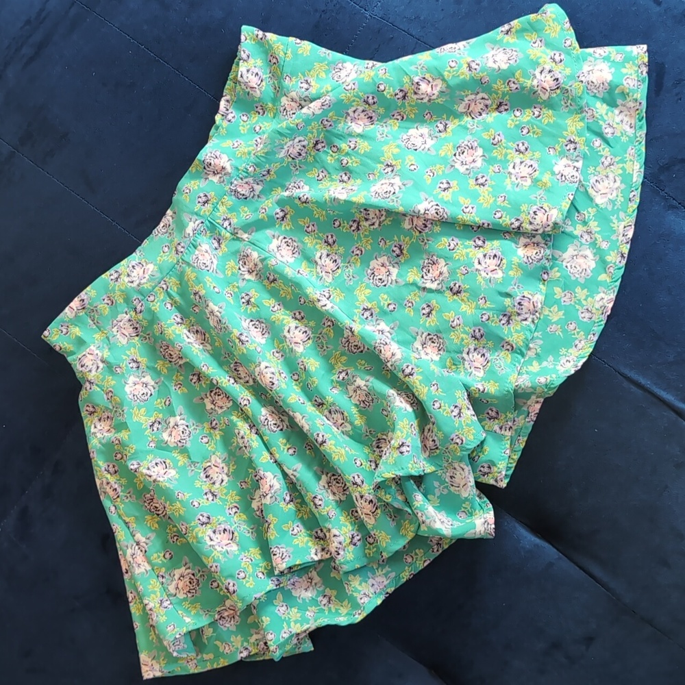 Supercute Floral Aqua Lilac Flutter Shorts